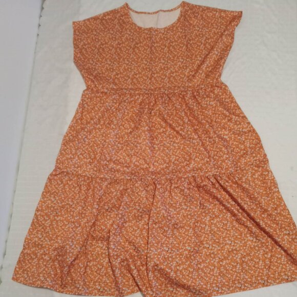 Summer dress and/or hippie cover-up dress, very soft, polyester, non-stretch, L - Picture 2 of 3